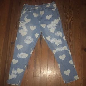 Heart Ripped Denim